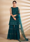 Teal Green Colour Arya Volume 27 Heavy Festive Wear Georgette Latest Ready Made Salwar Suit Collection 9903